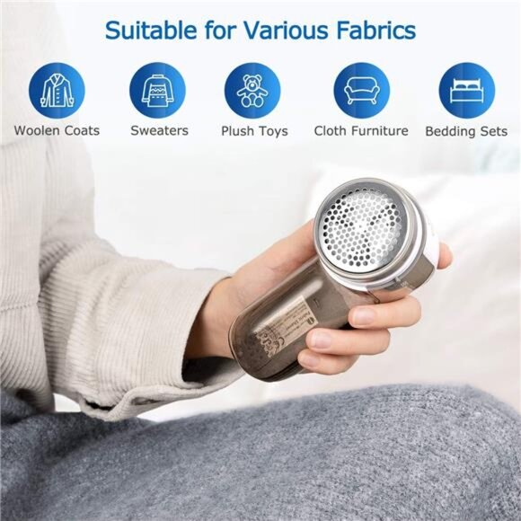 Fabric Shaver & Lint Remover,Sweater Defuzzer with 2-Speeds,2Replaceable Blades - Picture 6 of 7